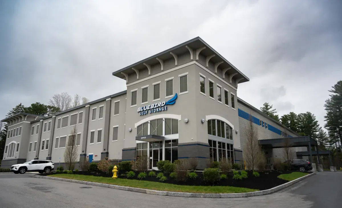 Bluebird Self Storage exterior and parking